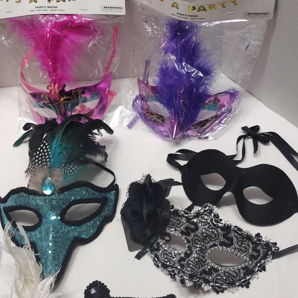 Decorated Masquerade Mask Assorted Lot of 10
